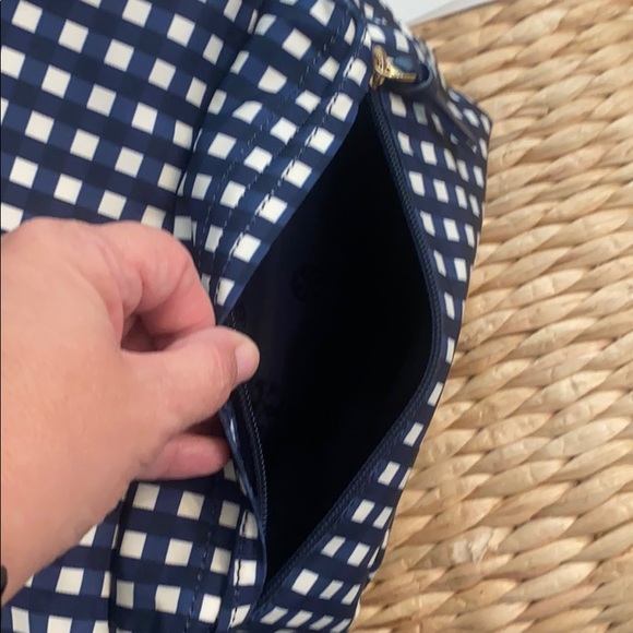 Authentic Tory Burch Ella Navy Check Backpack main image 6